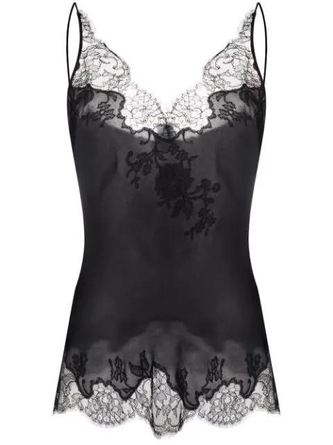 lace-panelled silk camisole by CARINE GILSON