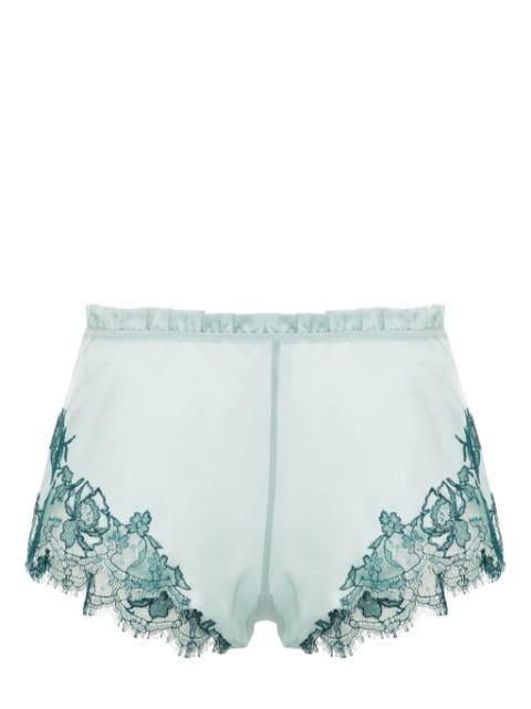 lace-trim silk pyjama shorts by CARINE GILSON