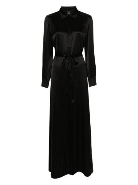 long-sleeve belted silk dress by CARINE GILSON