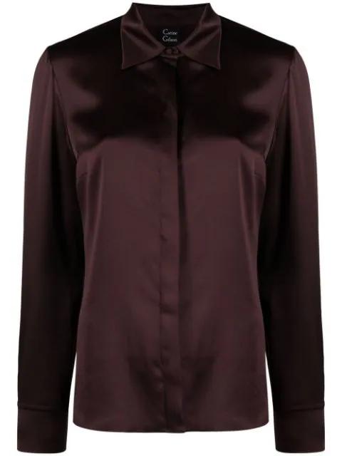 long-sleeve silk pyjama top by CARINE GILSON