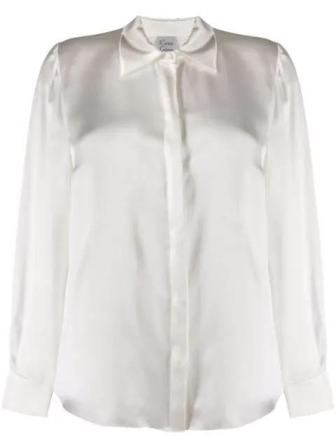long-sleeve silk-satin shirt by CARINE GILSON