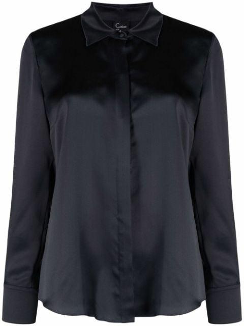 long-sleeve silk-satin shirt by CARINE GILSON