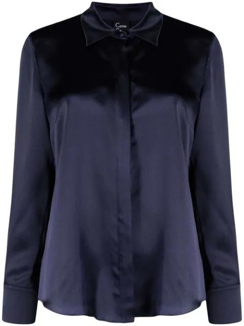 long-sleeve silk-satin shirt by CARINE GILSON