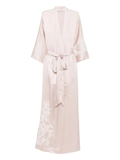tie-fastening silk robe by CARINE GILSON