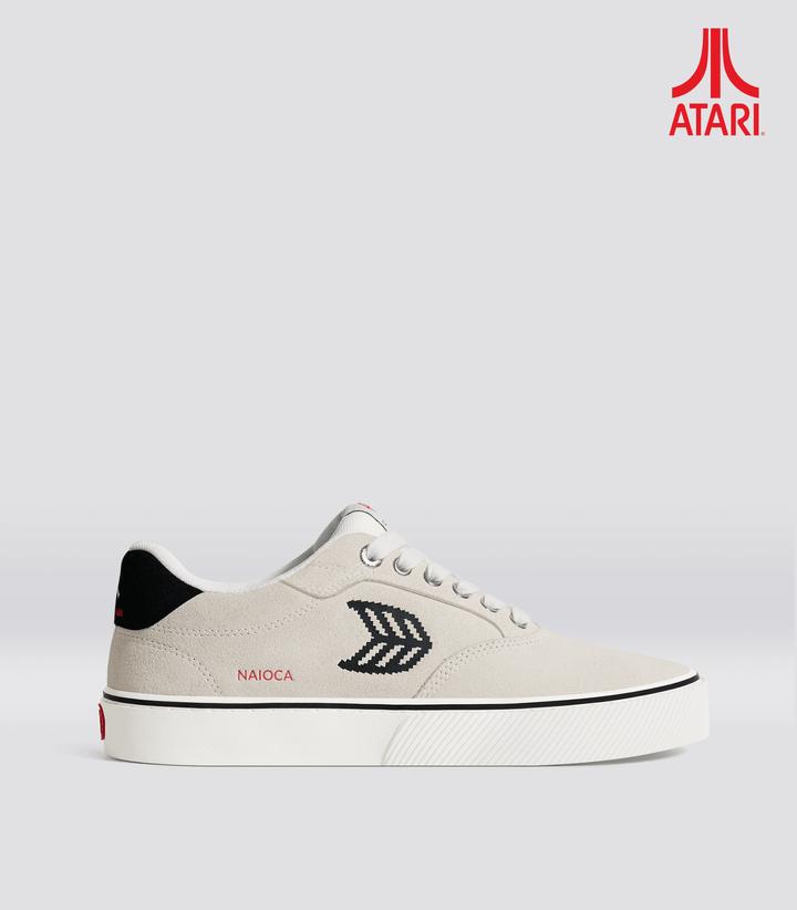 ATARI NAIOCA Suede Smoke White Black Logo by CARIUMA