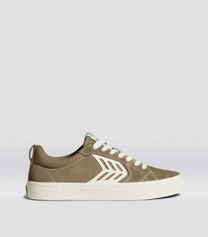 CATIBA PRO Suede and Canvas Contrast Thread Burnt Sand Ivory Logo by CARIUMA