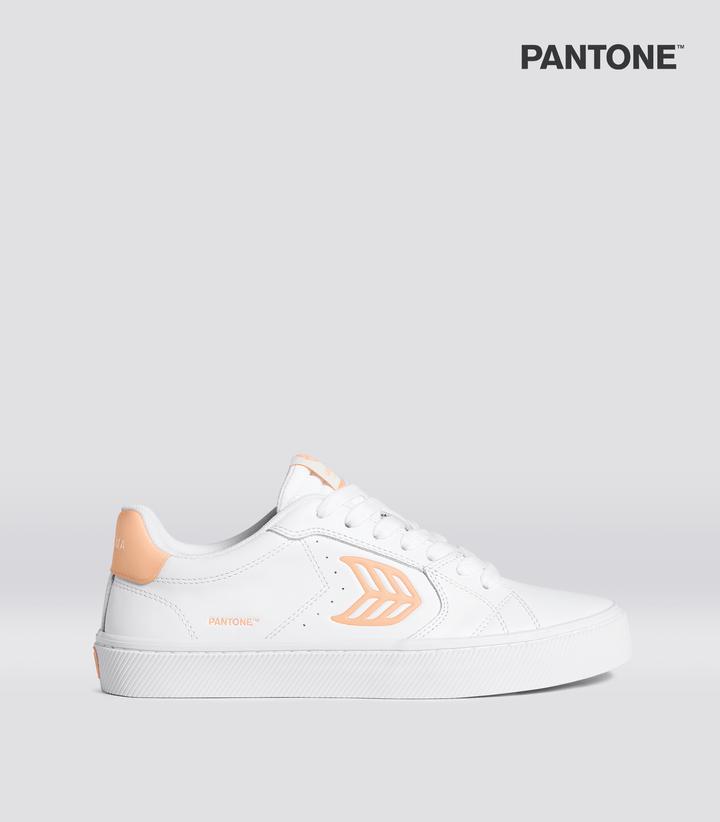PANTONE SALVAS Leather White Peach Fuzz Logo by CARIUMA