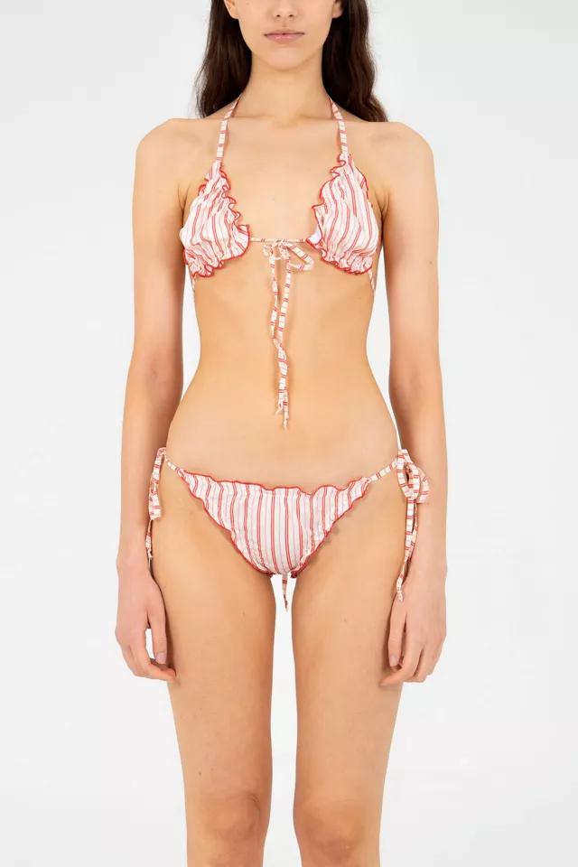Carmen Says Alchemist Striped Ruched Bikini Top by CARMEN SAYS