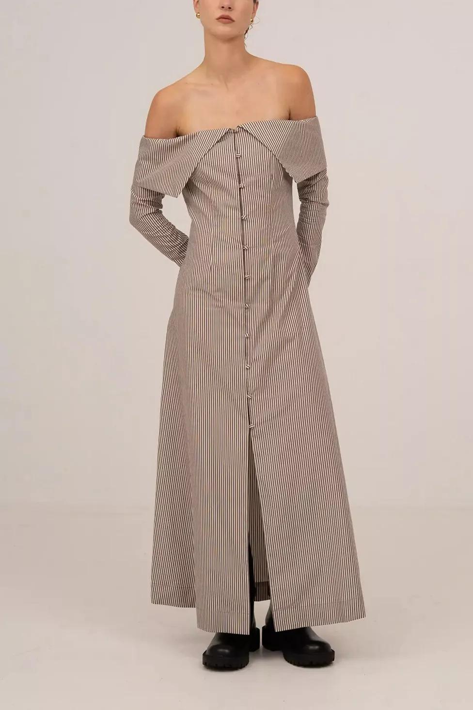 Carmen Says Bardot Off-The-Shoulder Maxi Dress by CARMEN SAYS