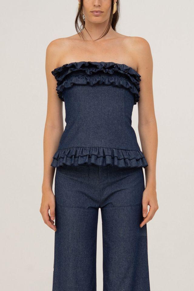 Carmen Says Blue Denim Noctis Top by CARMEN SAYS