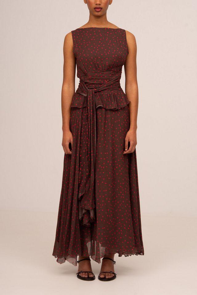 Carmen Says Brown Toast Polka Dot Occasion Dress by CARMEN SAYS