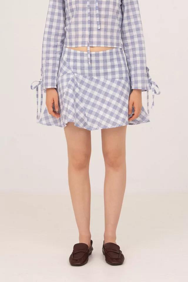 Carmen Says Commute Plaid Blue Mini Skirt by CARMEN SAYS