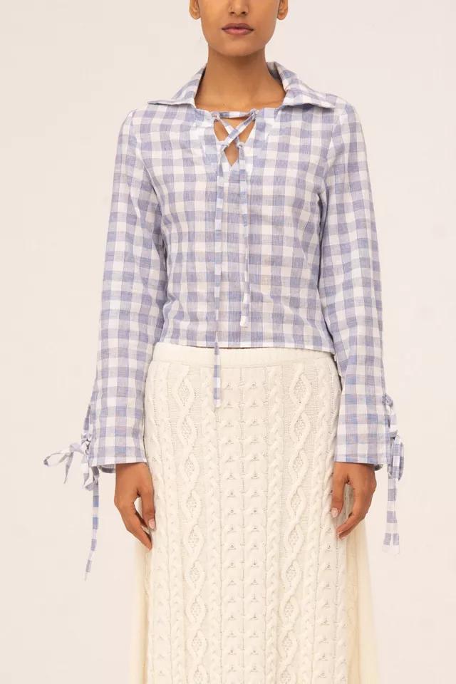 Carmen Says Commute Plaid Blue Shirt by CARMEN SAYS