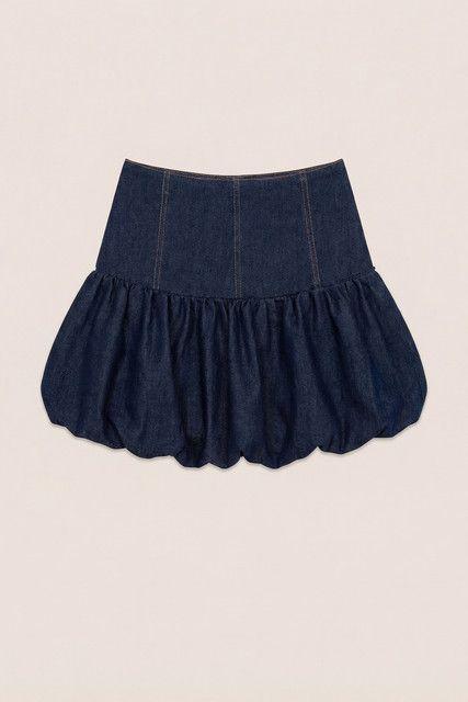 Carmen Says Denim Fawn Balloon Mini Skirt by CARMEN SAYS