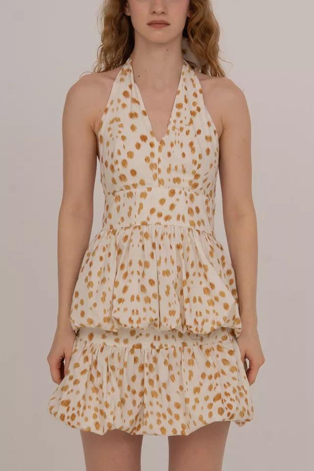 Carmen Says Fawn Deer Print Balloon Halter Top by CARMEN SAYS