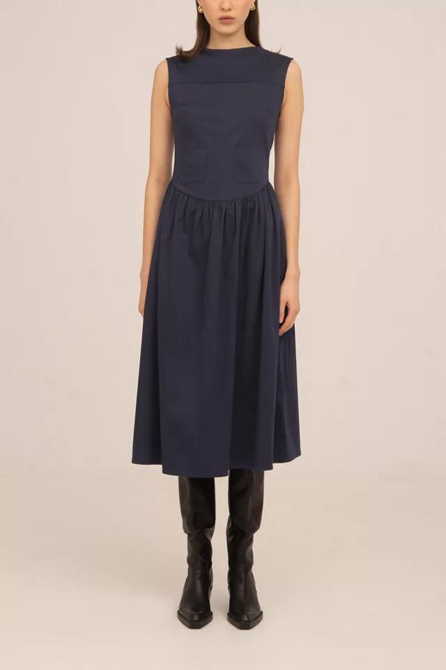 Carmen Says Frame Blue Midi Dress by CARMEN SAYS