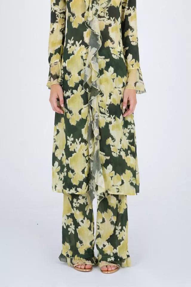 Carmen Says Lime Lagoon Flower Print Pants by CARMEN SAYS