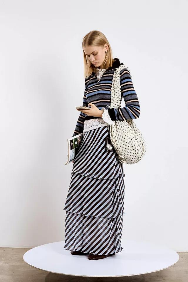Carmen Says Maximalist Blue Striped Skirt by CARMEN SAYS