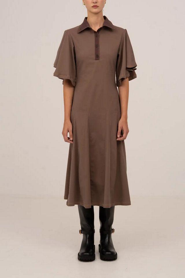 Carmen Says Mocha Brown Midi Dress by CARMEN SAYS