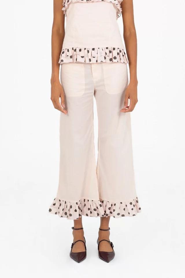 Carmen Says Noctis Beige Polka Dot Print Pants by CARMEN SAYS