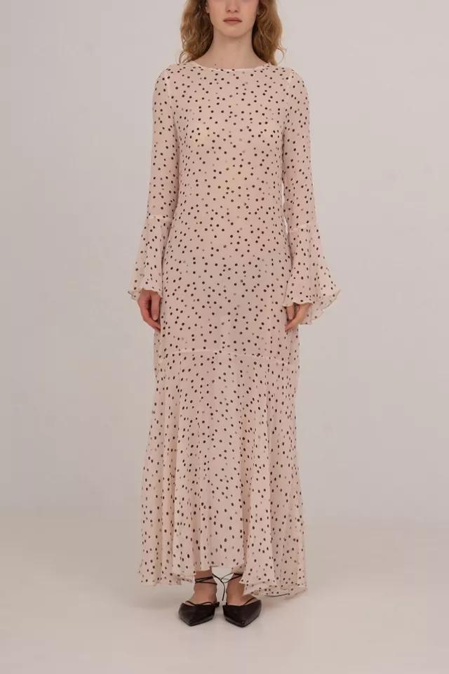 Carmen Says Peach Polka Dot Print Jester Dress by CARMEN SAYS