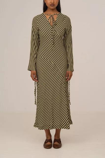 Carmen Says Pebble Striped Midi Dress by CARMEN SAYS