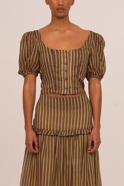 Carmen Says Striped Zafira Print Top by CARMEN SAYS