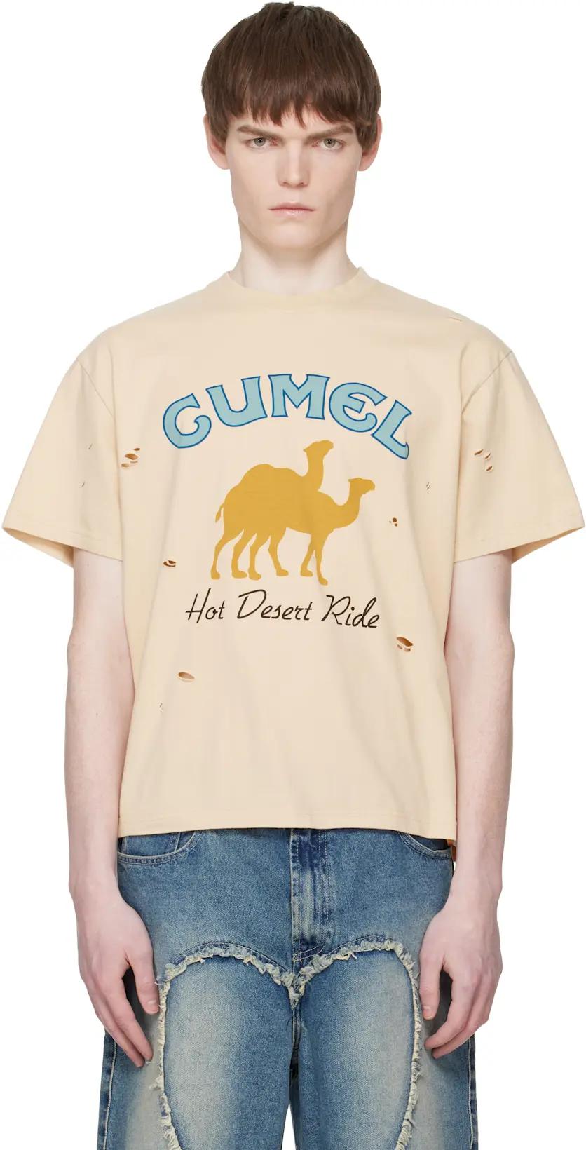 Beige 'Cumel' T-shirt by CARNE BOLLENTE