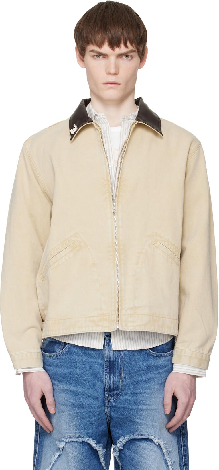 Beige 'Moto Rabbit Rides Again' Denim Jacket by CARNE BOLLENTE