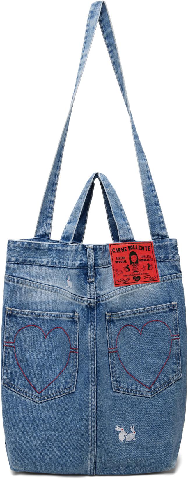Blue Daisy Duke Delights Tote by CARNE BOLLENTE