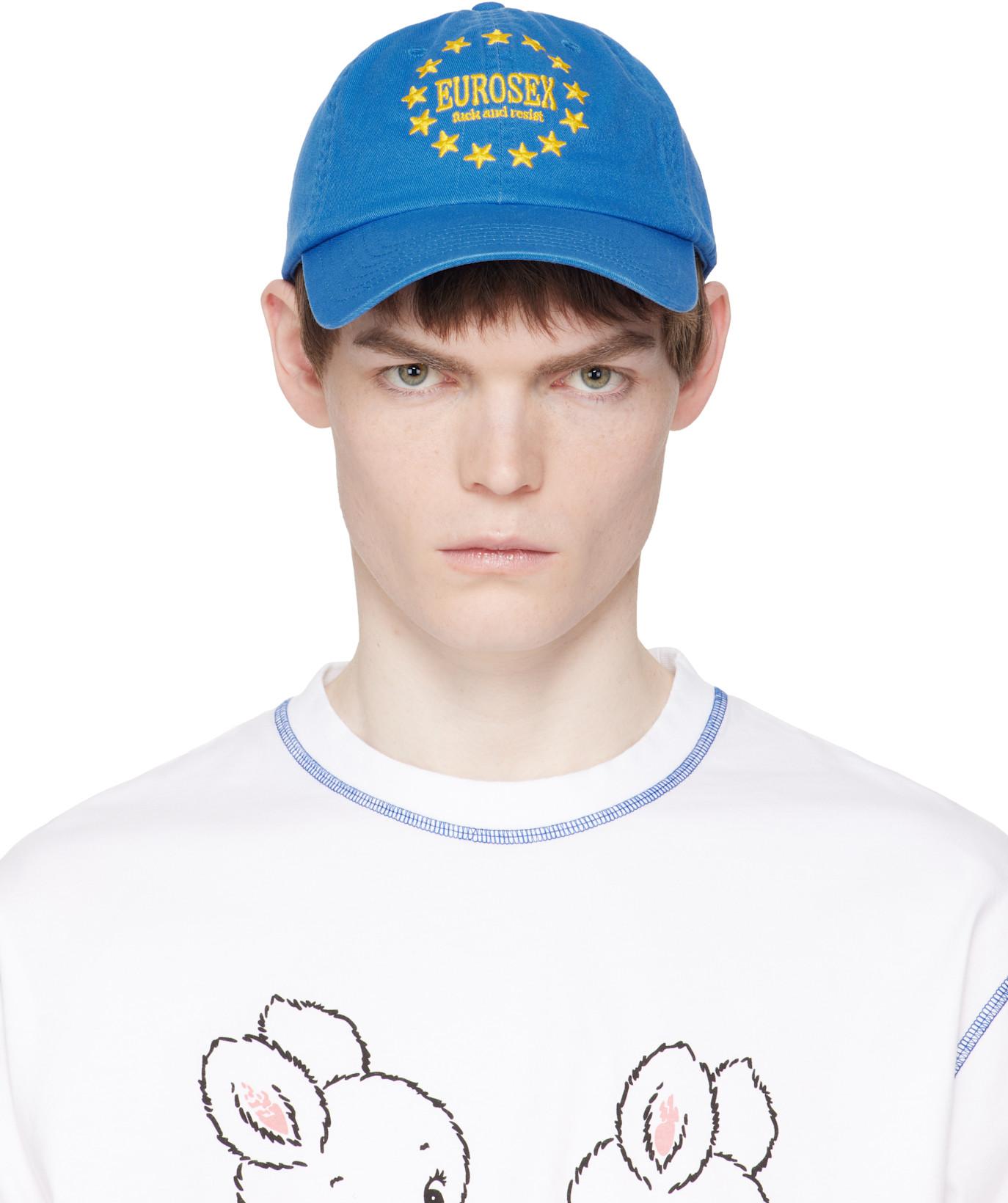 Blue 'F*ck & Resist' Cap by CARNE BOLLENTE