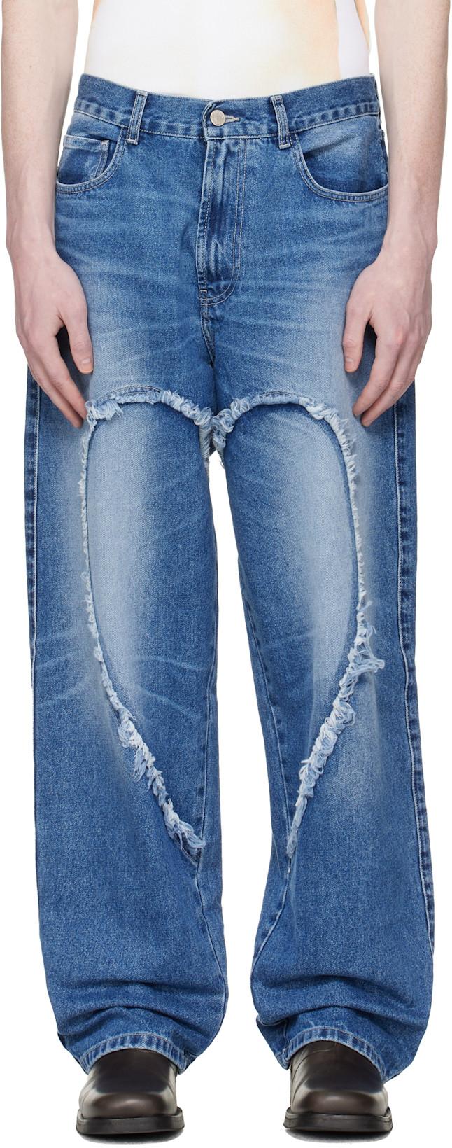 Blue 'Love Pants Gone Wild' Jeans by CARNE BOLLENTE
