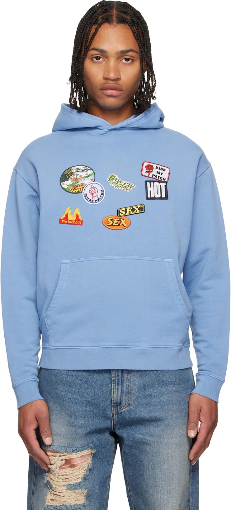 Blue 'The Perfect Patch' Hoodie by CARNE BOLLENTE
