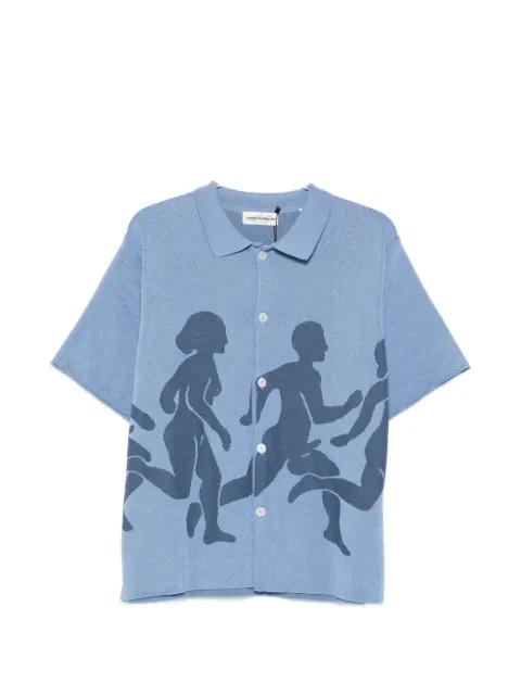 Few Hard Men intarsia-knit cotton shirt by CARNE BOLLENTE