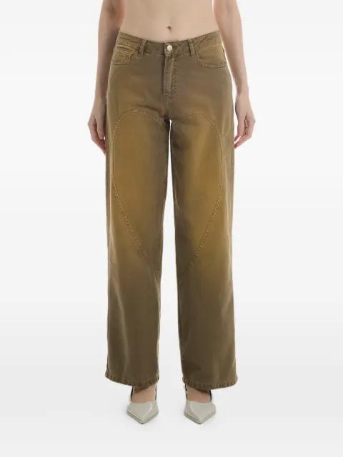 Love Pants Forever heart-motif topstitched jeans by CARNE BOLLENTE