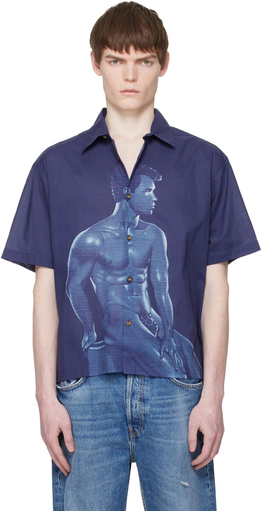 Navy Sadao Hasegawa 'In Blue' Shirt by CARNE BOLLENTE