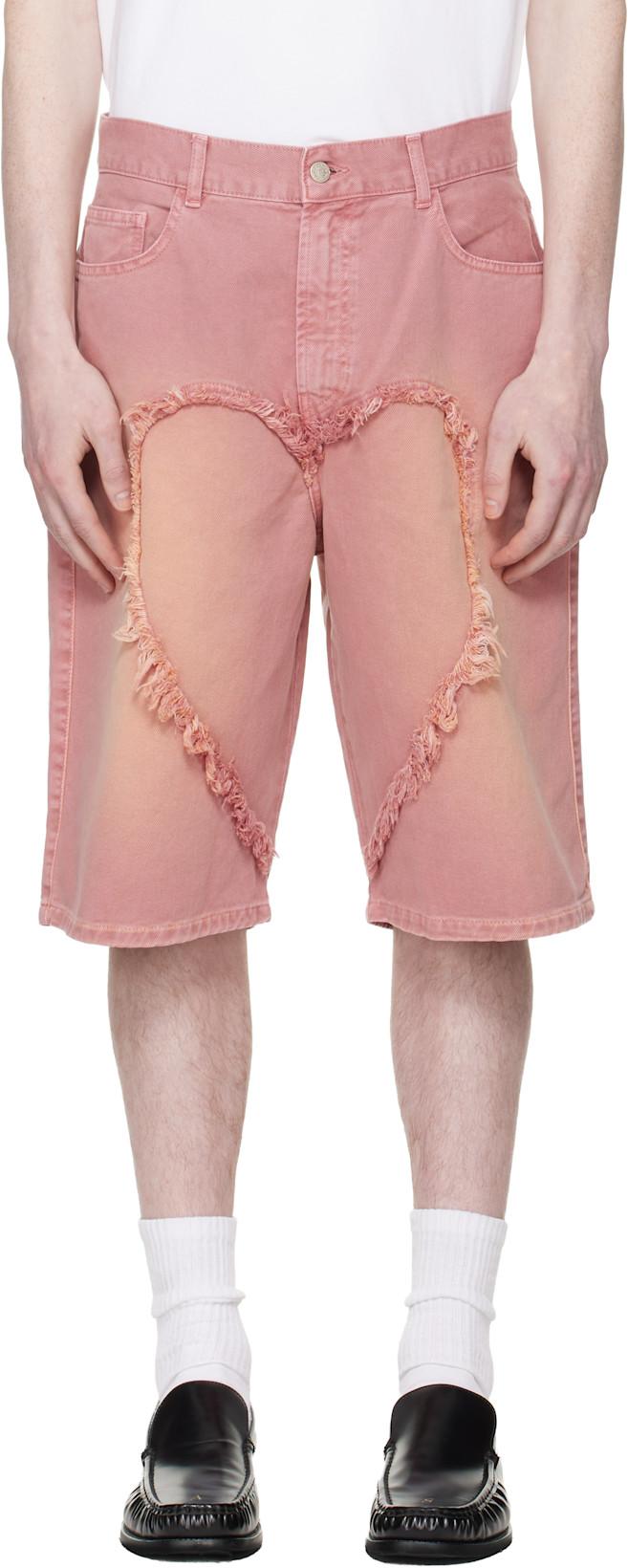 Pink 'The Love' Denim Shorts by CARNE BOLLENTE