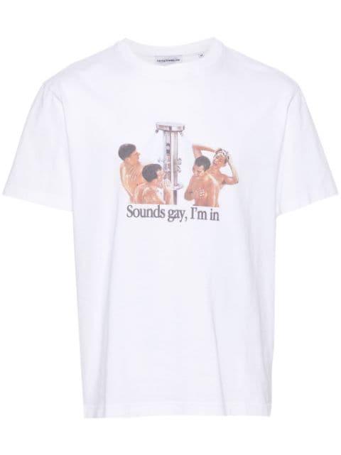 Sounds Gay, I'm In cotton T-shirt by CARNE BOLLENTE