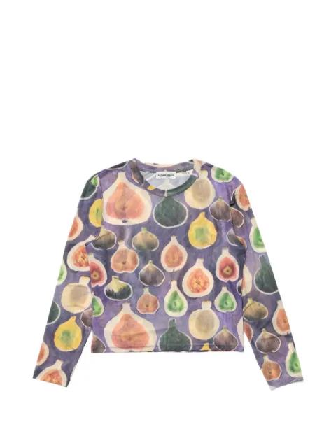 The Fig Dig printed long-sleeve T-shirt by CARNE BOLLENTE