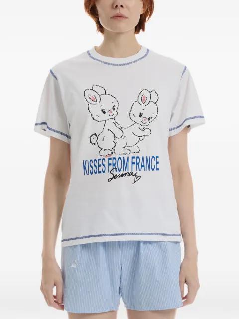 XOXO, Serena graphic-print contrast-stitch t-shirt by CARNE BOLLENTE