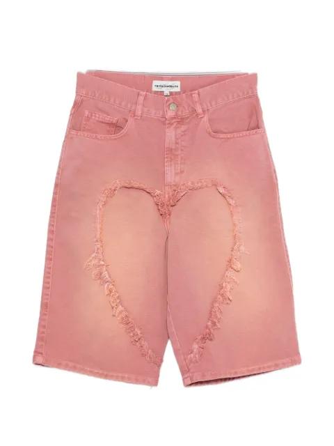 frayed heart-motif shorts by CARNE BOLLENTE