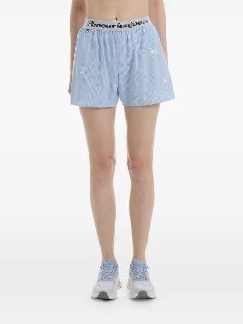 stripe-pattern embroidered shorts by CARNE BOLLENTE