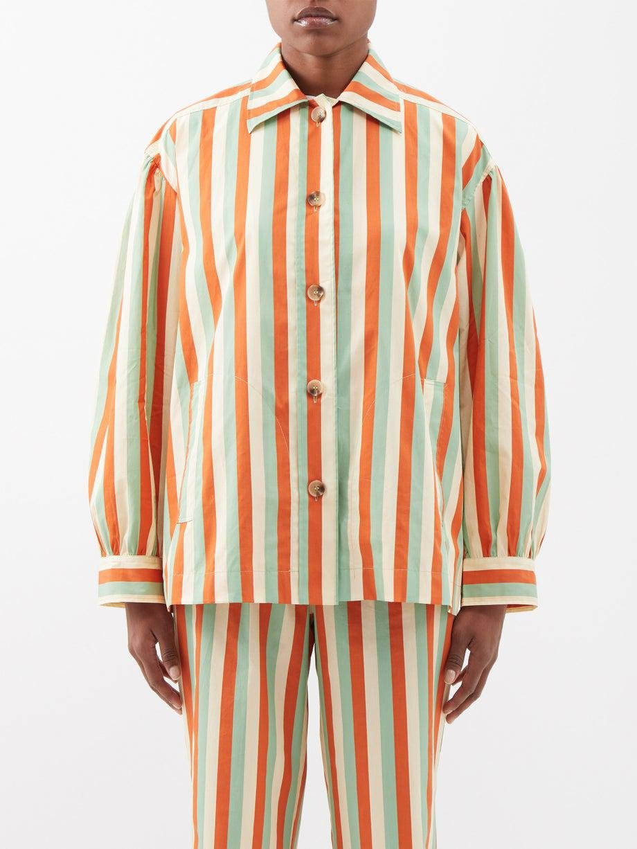 Fleur striped cotton-twill shirt by CARO EDITIONS