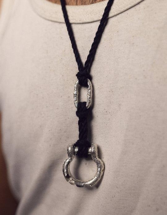 Corroded Shackle and Link Necklace by CAROLIN DIELER