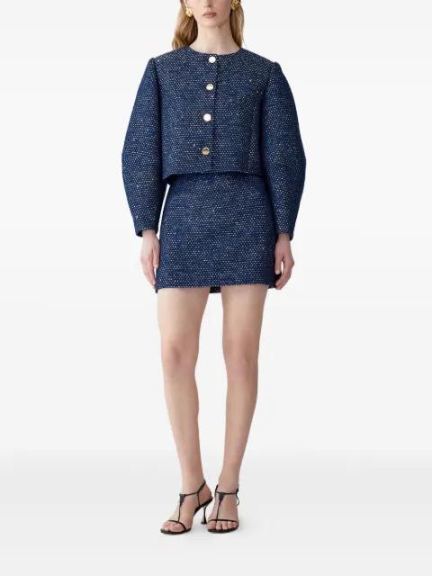 Arc-sleeve lurex tweed jacket by CAROLINA HERRERA