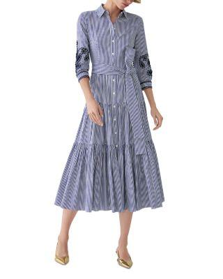 Belted Embroidered Dress by CAROLINA HERRERA
