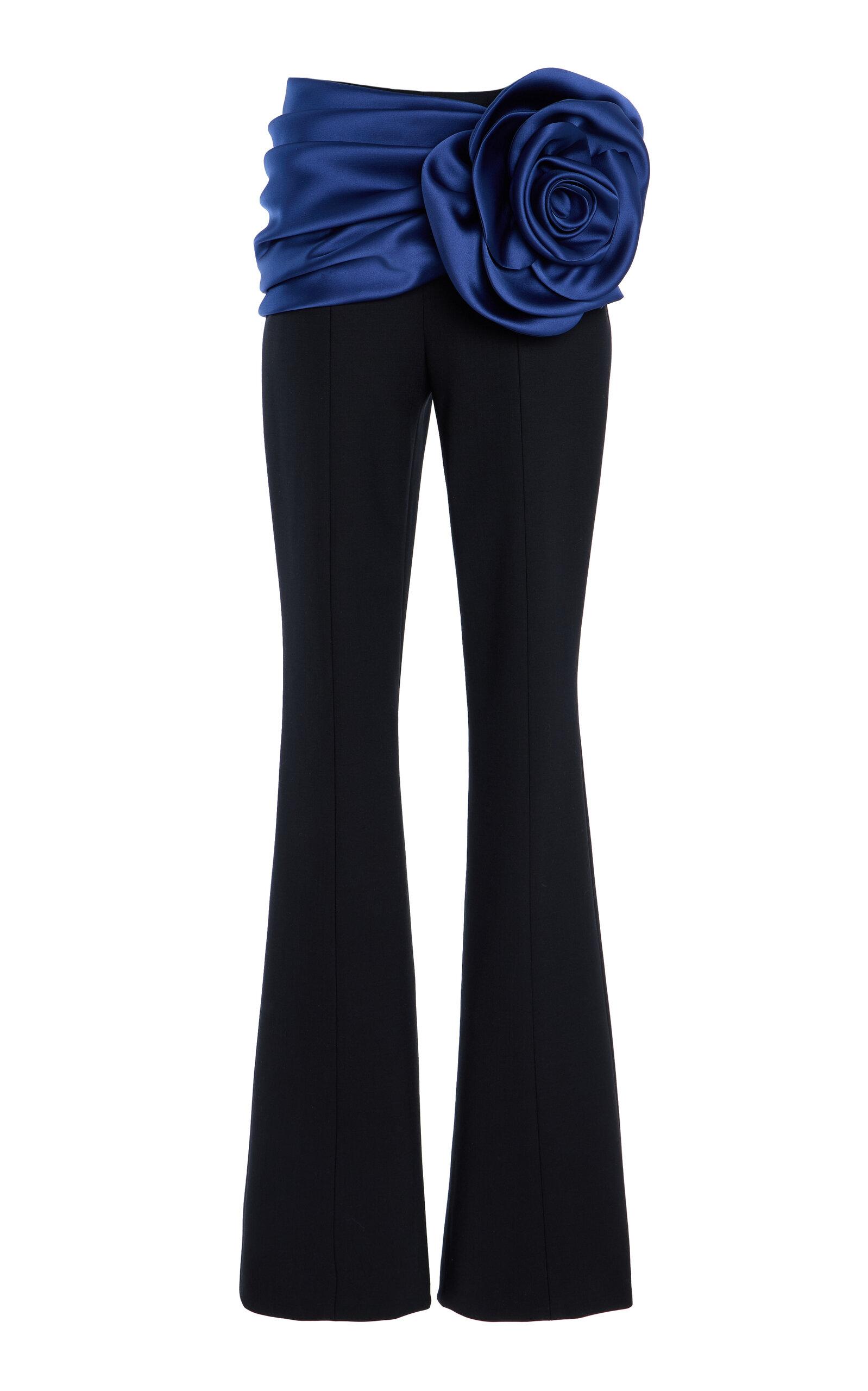 Carolina Herrera Corsage-Detailed Wool-Blend Bootcut Pants - Moda Operandi by CAROLINA HERRERA