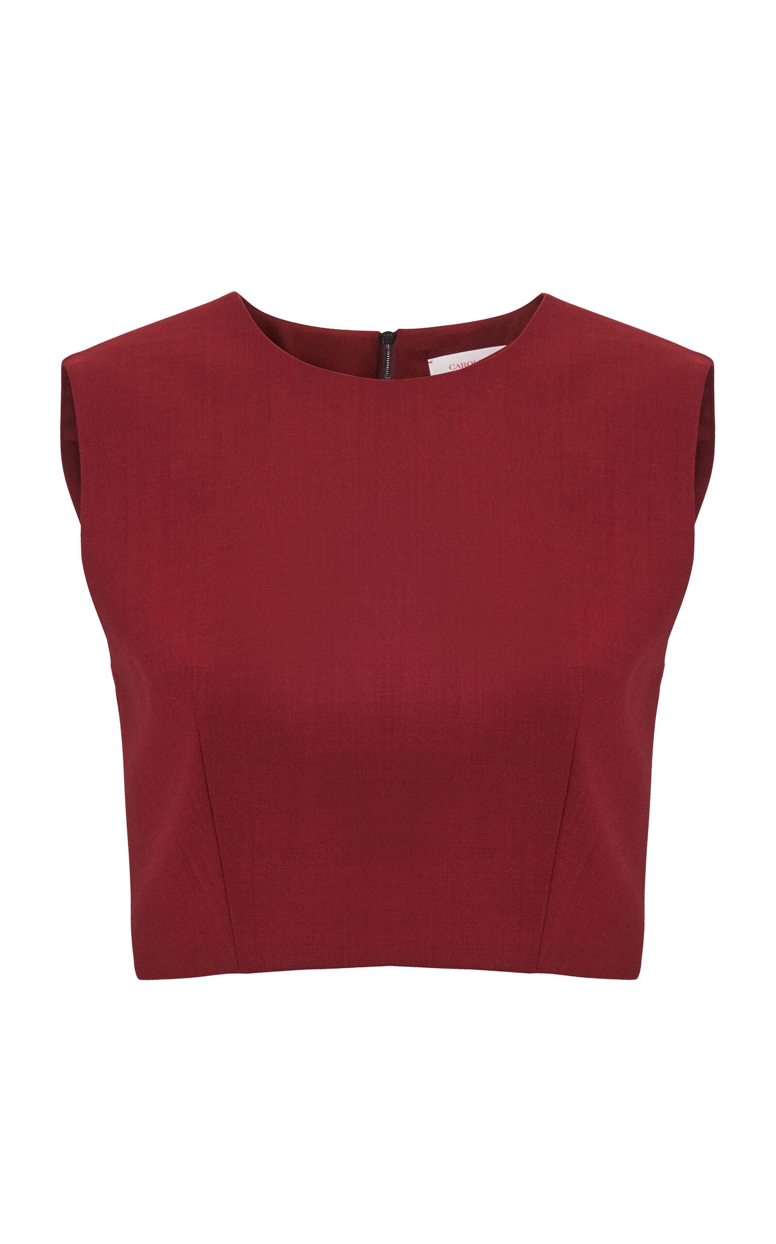 Carolina Herrera Cropped Bi-Stretch Wool Tailored Top - Moda Operandi by CAROLINA HERRERA