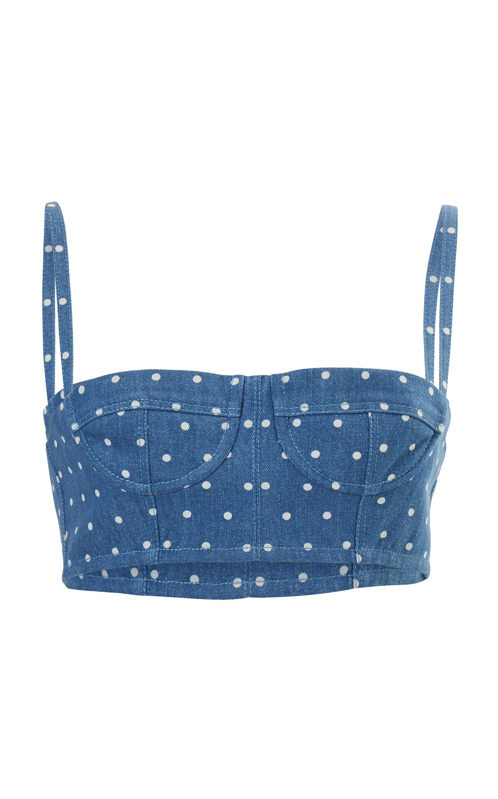 Carolina Herrera Denim Bustier Crop Top - Moda Operandi by CAROLINA HERRERA