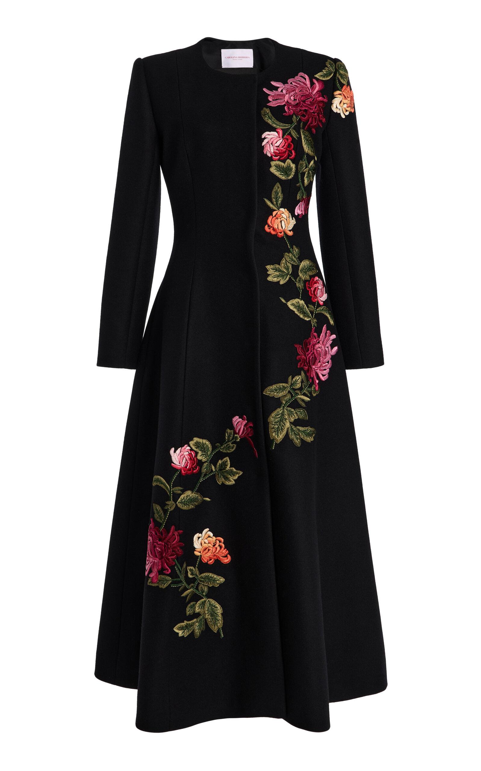 Carolina Herrera Embroidered Double-Faced Wool Coat - Moda Operandi by CAROLINA HERRERA
